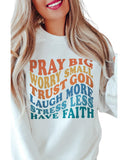 Darrahopens Women's Fashion > Activewear Azura Exchange Slogan Letters Print Long Sleeve Sweatshirt - M