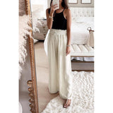 Darrahopens Women's Fashion > Bottoms Azura Exchange Smocked High Waist Wide Leg Pants - L