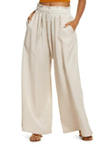 Darrahopens Women's Fashion > Bottoms Azura Exchange Smocked High Waist Wide Leg Pants - L