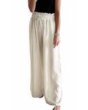 Darrahopens Women's Fashion > Bottoms Azura Exchange Smocked High Waist Wide Leg Pants - L