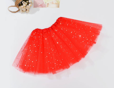 Darrahopens Women's Fashion > Dresses & Playsuits Sequin Tulle Tutu Skirt Ballet Kids Princess Dressup Party Baby Girls Dance Wear, Red, Adults