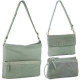 Darrahopens Women's Fashion > Handbags 3-Piece Set Pierre Cardin Womens Woven Cross-Body Bag - Mint Green