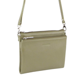 Darrahopens Women's Fashion > Handbags Pierre Cardin Ladies Cross Body Bag Leather Clutch Shoulder Sling Womens  - Sage