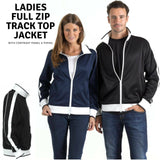 Darrahopens Women's Fashion > Jackets & Coats Identitee Ladies Track Top Jacket Tracksuit Warm Winter Full Zip Varsity Jumper - Navy/White - L (14-16)