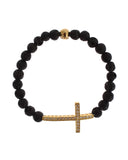 Darrahopens Women's Fashion > Jewellery NIALAYA Gold Plated Sterling Silver Bracelet with CZ Diamond Cross S Women