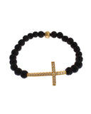 Darrahopens Women's Fashion > Jewellery NIALAYA Gold Plated Sterling Silver Bracelet with CZ Diamond Cross S Women