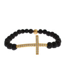 Darrahopens Women's Fashion > Jewellery NIALAYA Gold Plated Sterling Silver Bracelet with CZ Diamond Cross S Women