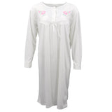 Darrahopens Women's Fashion > Sleepwear 100% Cotton Women Nightie Night Gown Pajamas Pyjamas Winter Sleepwear PJs Dress, Light Pink, 12