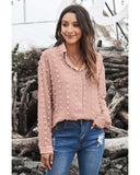 Darrahopens Women's Fashion > Tops & T-shirts Azura Exchange Button Fuzzy Polka Dot Shirt - M