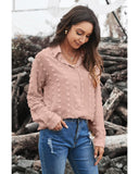 Darrahopens Women's Fashion > Tops & T-shirts Azura Exchange Button Fuzzy Polka Dot Shirt - M