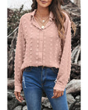 Darrahopens Women's Fashion > Tops & T-shirts Azura Exchange Button Fuzzy Polka Dot Shirt - M