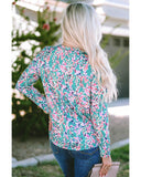 Darrahopens Women's Fashion > Tops & T-shirts Azura Exchange Elegant Floral Print Long Sleeve Blouse - L