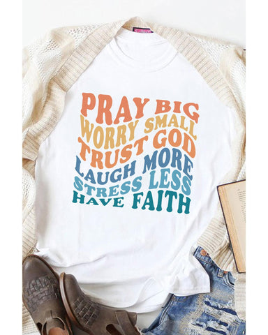 Darrahopens Women's Fashion > Tops & T-shirts Azura Exchange Faith Inspired Words Print T-Shirt - L