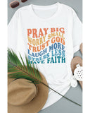 Darrahopens Women's Fashion > Tops & T-shirts Azura Exchange Faith Inspired Words Print T-Shirt - L