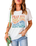 Darrahopens Women's Fashion > Tops & T-shirts Azura Exchange Faith Inspired Words Print T-Shirt - L