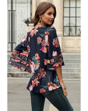 Darrahopens Women's Fashion > Tops & T-shirts Azura Exchange Flared Sleeve Floral Blouse - M