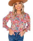 Darrahopens Women's Fashion > Tops & T-shirts Azura Exchange Floral Puff Sleeve Blouse - M