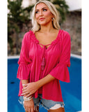 Darrahopens Women's Fashion > Tops & T-shirts Azura Exchange Frilled Ruffled Sleeve Shift Top - L