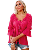 Darrahopens Women's Fashion > Tops & T-shirts Azura Exchange Frilled Ruffled Sleeve Shift Top - L