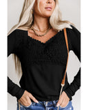 Darrahopens Women's Fashion > Tops & T-shirts Azura Exchange Lace Crochet V Neck Top - M