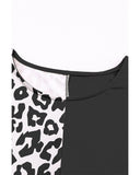 Darrahopens Women's Fashion > Tops & T-shirts Azura Exchange Leopard Patchwork Short Sleeves Top - M