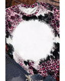 Darrahopens Women's Fashion > Tops & T-shirts Azura Exchange Leopard Print Bleached Tee - S