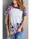 Darrahopens Women's Fashion > Tops & T-shirts Azura Exchange Leopard Print Bleached Tee - S