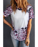 Darrahopens Women's Fashion > Tops & T-shirts Azura Exchange Leopard Print Bleached Tee - S