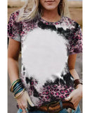 Darrahopens Women's Fashion > Tops & T-shirts Azura Exchange Leopard Print Bleached Tee - S