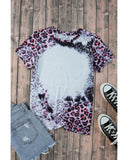 Darrahopens Women's Fashion > Tops & T-shirts Azura Exchange Leopard Print Bleached Tee - S