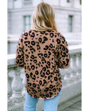 Darrahopens Women's Fashion > Tops & T-shirts Azura Exchange Leopard Print V Neck Long Sleeve Top - L