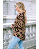 Darrahopens Women's Fashion > Tops & T-shirts Azura Exchange Leopard Print V Neck Long Sleeve Top - L