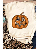 Darrahopens Women's Fashion > Tops & T-shirts Azura Exchange Leopard Pumpkin Print T Shirt - L