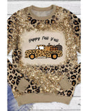 Darrahopens Women's Fashion > Tops & T-shirts Azura Exchange Leopard Tie Dyed Pumpkin Truck Graphic Top - L