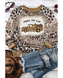 Darrahopens Women's Fashion > Tops & T-shirts Azura Exchange Leopard Tie Dyed Pumpkin Truck Graphic Top - L