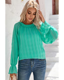 Darrahopens Women's Fashion > Tops & T-shirts Azura Exchange Pleated Flared Cuff Long Sleeve Blouse - L