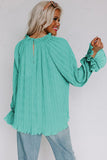 Darrahopens Women's Fashion > Tops & T-shirts Azura Exchange Pleated Flared Cuff Long Sleeve Blouse - XL