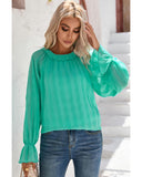 Darrahopens Women's Fashion > Tops & T-shirts Azura Exchange Pleated Flared Cuff Long Sleeve Blouse - XL