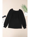 Darrahopens Women's Fashion > Tops & T-shirts Azura Exchange Puff Sleeve Waffle Knit Top - M