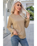 Darrahopens Women's Fashion > Tops & T-shirts Azura Exchange Ribbed Knit Long Sleeve Top - S