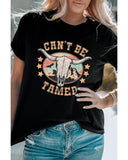 Darrahopens Women's Fashion > Tops & T-shirts Azura Exchange Skull Western Graphic T-Shirt - XL