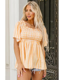 Darrahopens Women's Fashion > Tops & T-shirts Azura Exchange Smocked Flowy Blouse - M