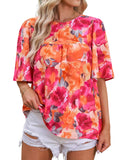 Darrahopens Women's Fashion > Tops & T-shirts Azura Exchange Wide Sleeve Floral Print Blouse - L