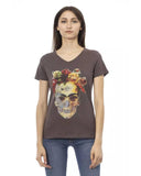 Darrahopens Women's Fashion > Tops & T-shirts Short Sleeve V-Neck T-Shirt with Front Print M Women