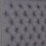 Bed Head King Size French Provincial Headboard Upholsterd Fabric Charcoal