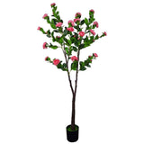 Flowering Natural Pink Artificial Camellia Tree 180cm