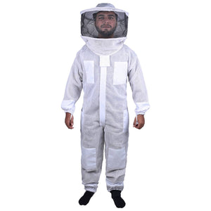 Beekeeping Bee Full Suit 3 Layer Mesh Ultra Cool Ventilated Round Head Beekeeping Protective Gear SIZE S