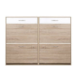 Artiss 2 Tier Shoe Cabinet - Wood