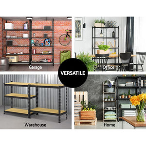 Darrahopens.com.au-1.8M 5-Shelves Steel Warehouse Shelving Racking Garage Storage Rack Grey