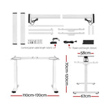 Artiss Standing Desk Electric Height Adjustable Sit Stand Desks White Walnut